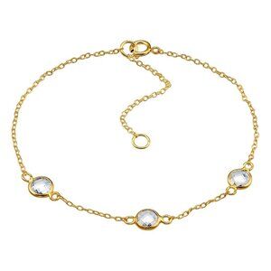 14K Gold Vermeil Crystal Bracelet
